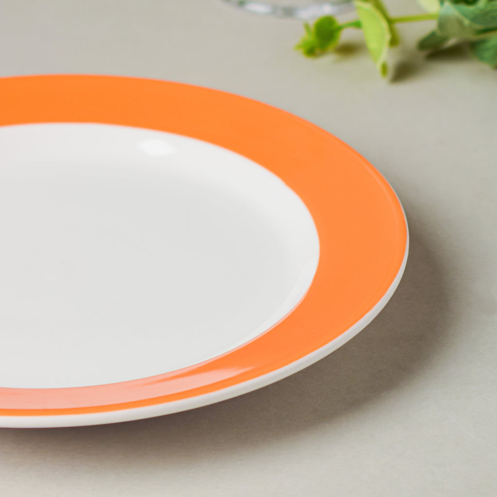 Riona Ceramic Snack Plate White Orange Nestasia