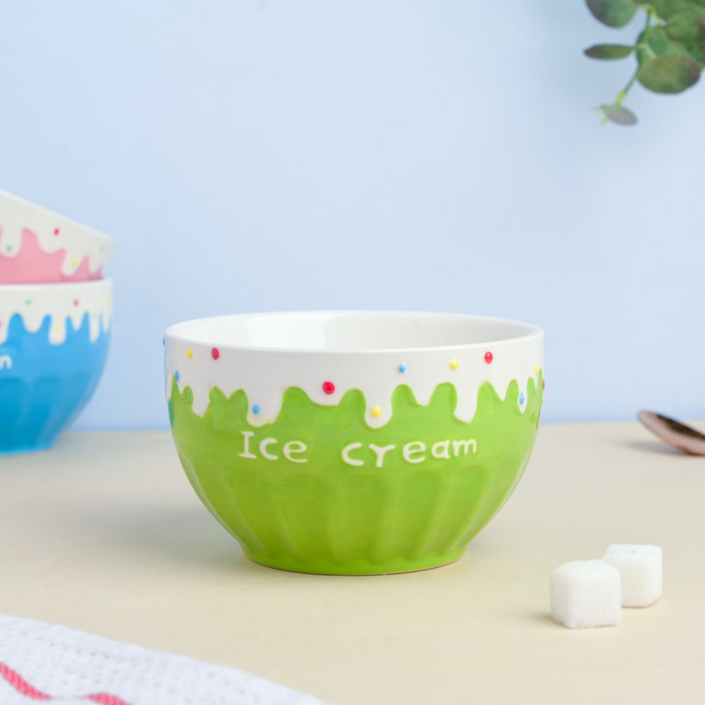 Green Strawberry Ice Cream Bowl 400 ml Nestasia