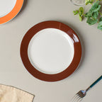 Riona Snack Plate White And Brown 8 Inch Nestasia