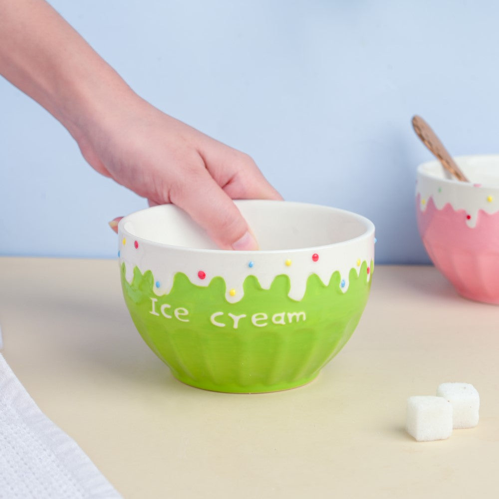Green Strawberry Ice Cream Bowl 400 ml Nestasia