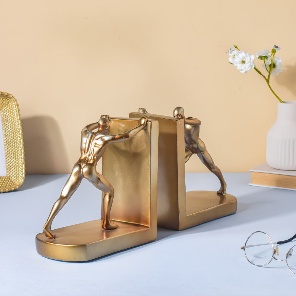 Muscular Men Book Rest Gold 6.5 Inch Nestasia