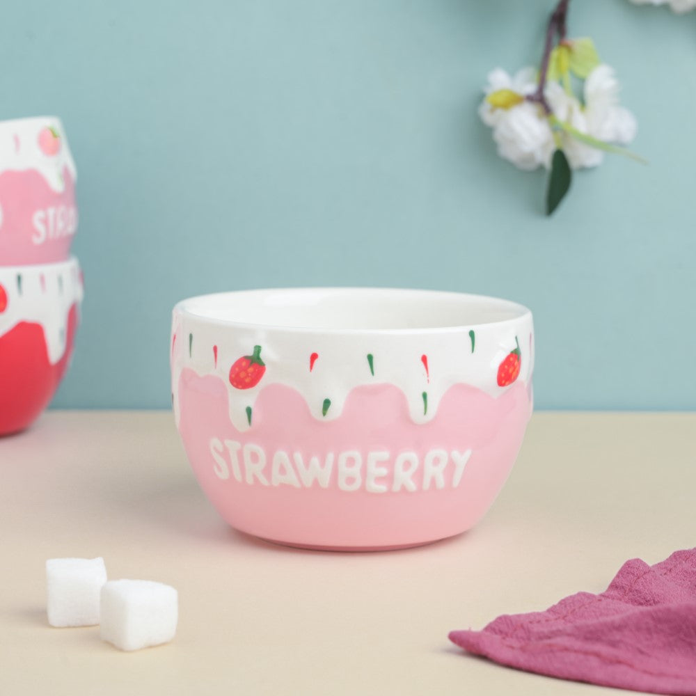 Light Pink Strawberry Side Bowl 400 ml Nestasia
