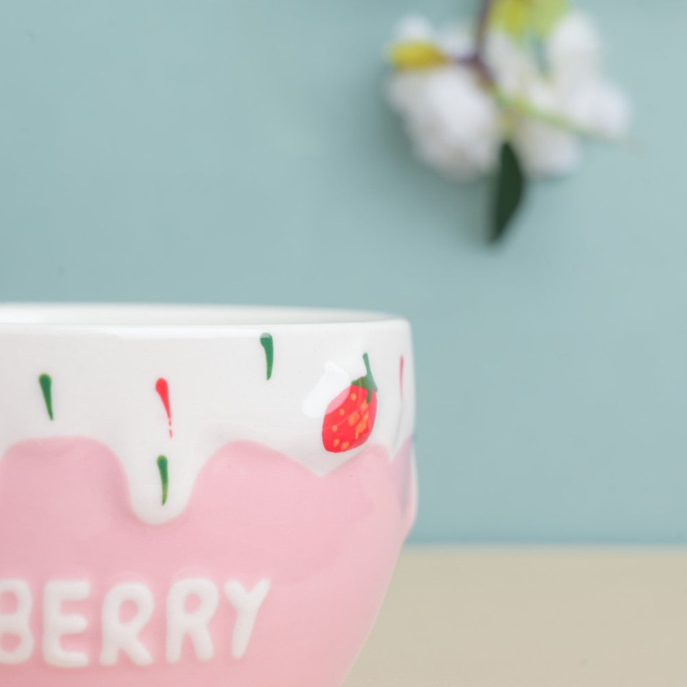 Light Pink Strawberry Side Bowl 400 ml Nestasia