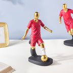 Red Jersey Kicking Footballer Decor Object 11 Inch Nestasia