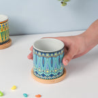 Beaming Blue Planter With Coaster Nestasia
