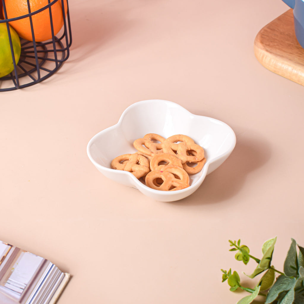 Riona Bloom Ceramic Bowl White 200 ml Nestasia