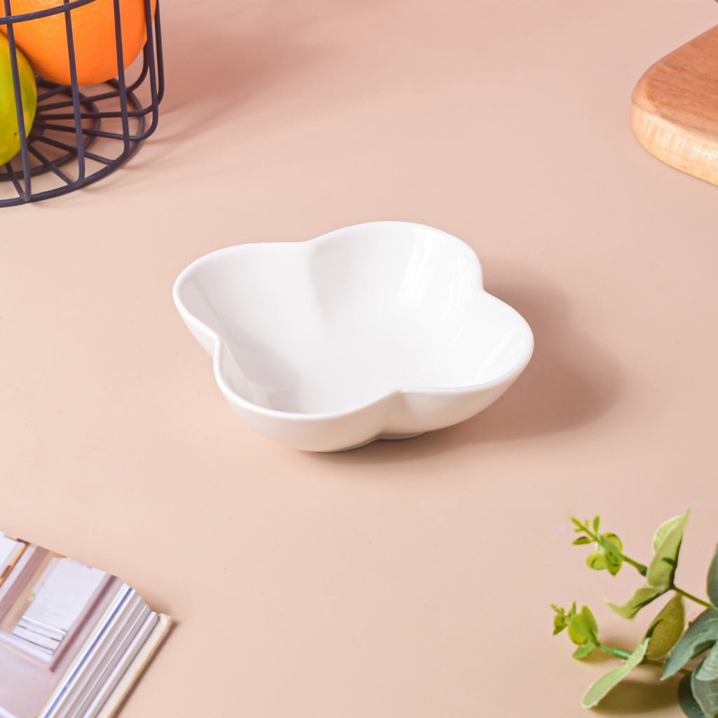 Riona Bloom Ceramic Bowl White 200 ml Nestasia