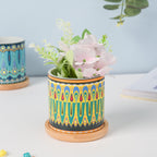Leafy Luxe Indoor Planter With Coaster Set Of 4 Nestasia