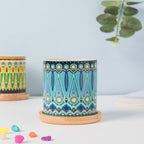 Beaming Blue Planter With Coaster Nestasia