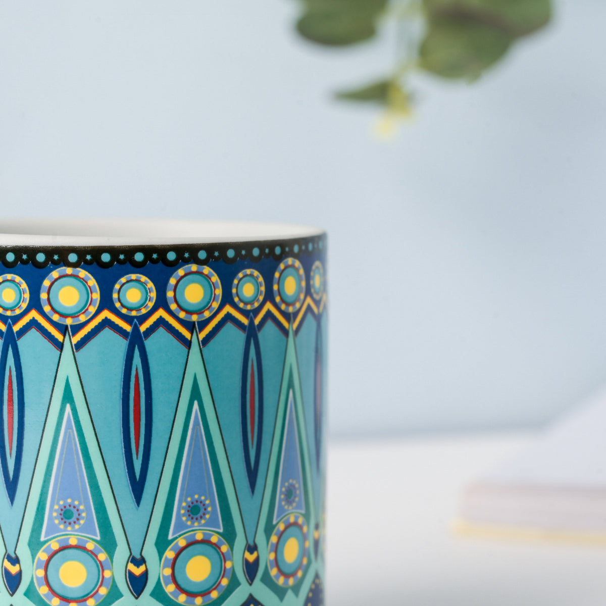 Beaming Blue Planter With Coaster Nestasia