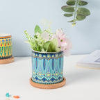 Beaming Blue Planter With Coaster Nestasia