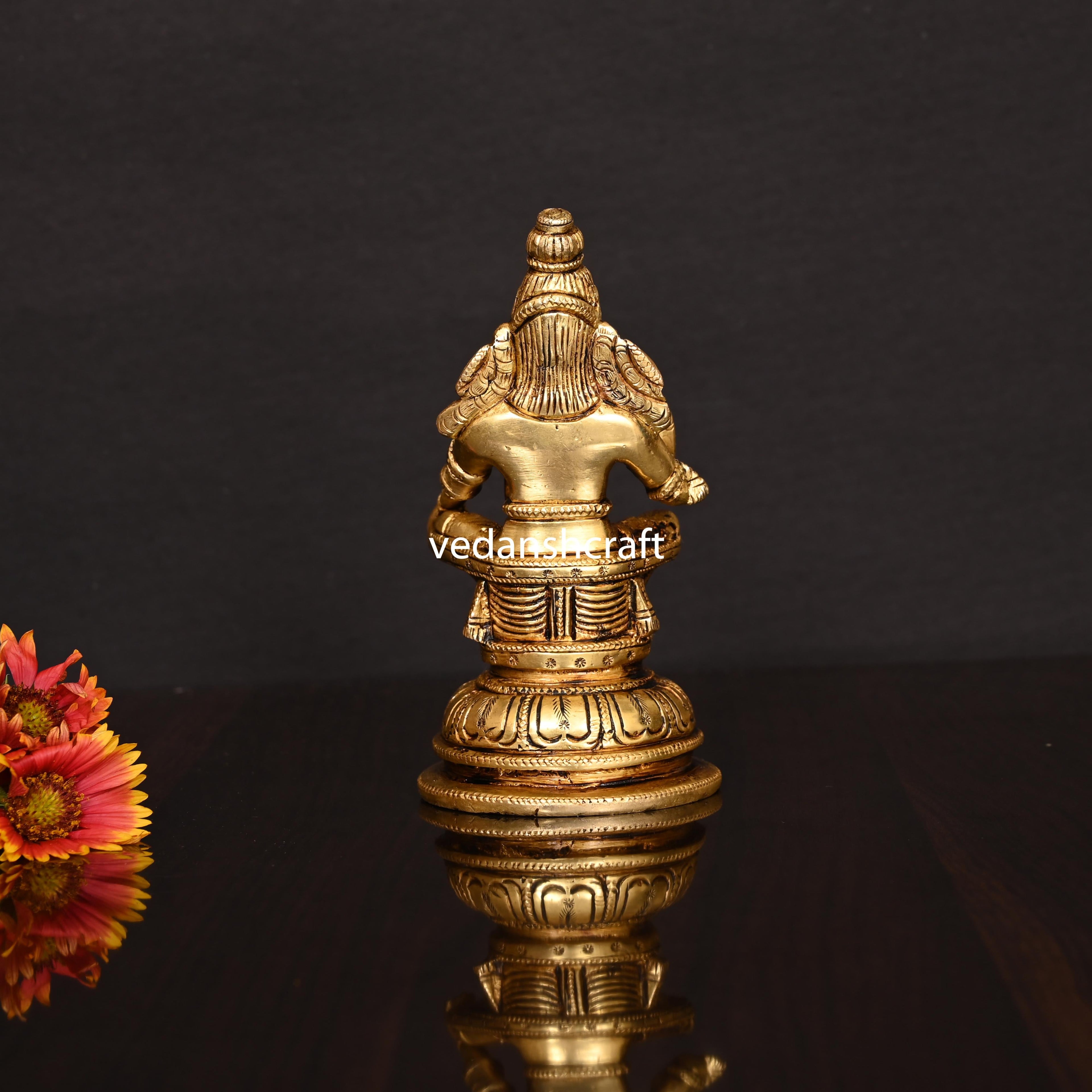Brass Lord Ayyappa/Ayyappan Idol (5.2 Inch) Vedansh Craft