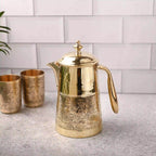 Brass Handcarved Water Jug With Lid Vedansh Craft