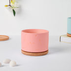 Orchid Pink Ceramic Planter With Coaster Nestasia