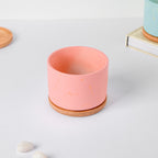 Orchid Pink Ceramic Planter With Coaster Nestasia