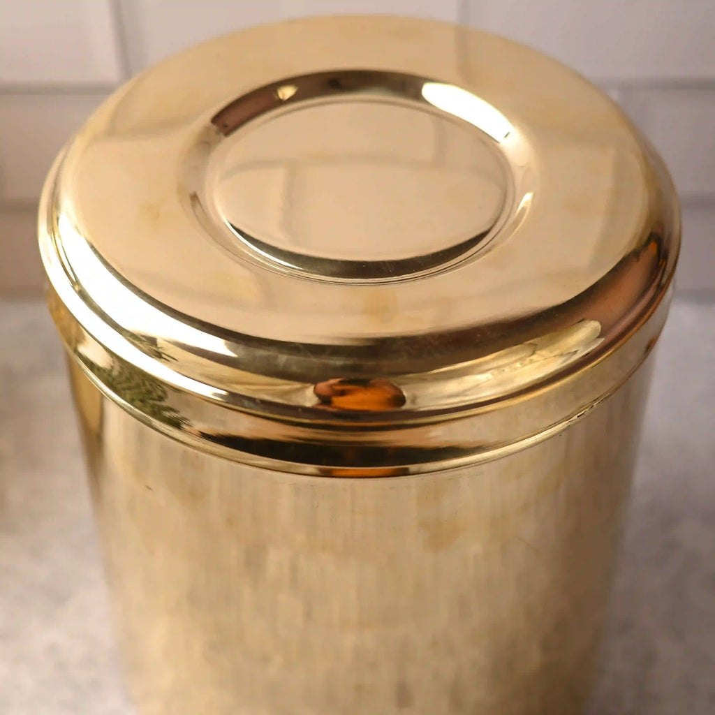 Brass Storage Container With Lid (11 Inch) Vedansh Craft