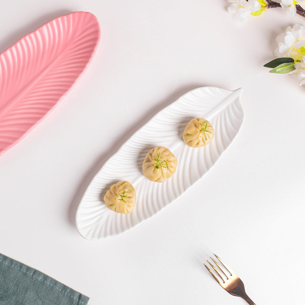 Snow White Leaf Platter Nestasia