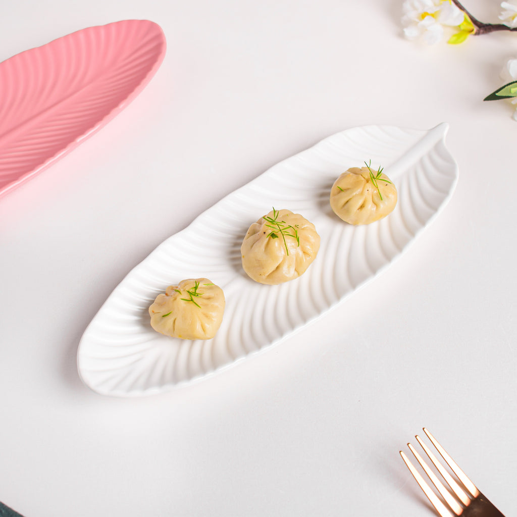 Snow White Leaf Platter Nestasia