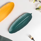 Teal Tantrum Leaf Platter Nestasia