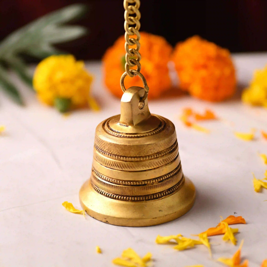 Brass Wall Hanging Temple Bell – Handcrafted Traditional Decor (21.8 Inch) Vedansh Craft