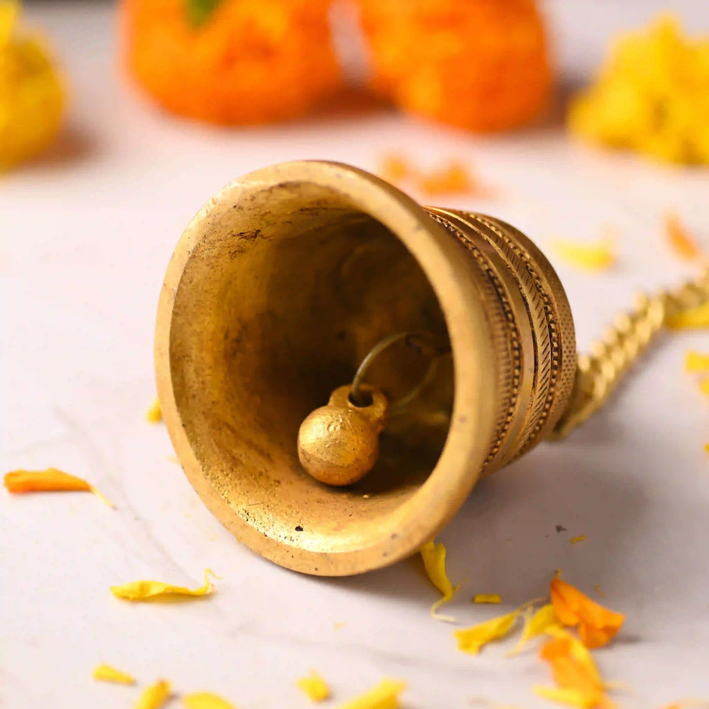 Brass Wall Hanging Temple Bell – Handcrafted Traditional Decor (21.8 Inch) Vedansh Craft