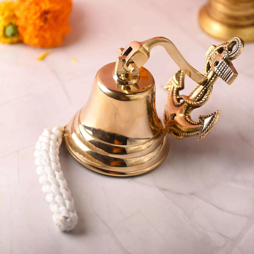 Brass Anchor Bell – Premium Nautical Brass Handicraft (6.5 Inch) Vedansh Craft