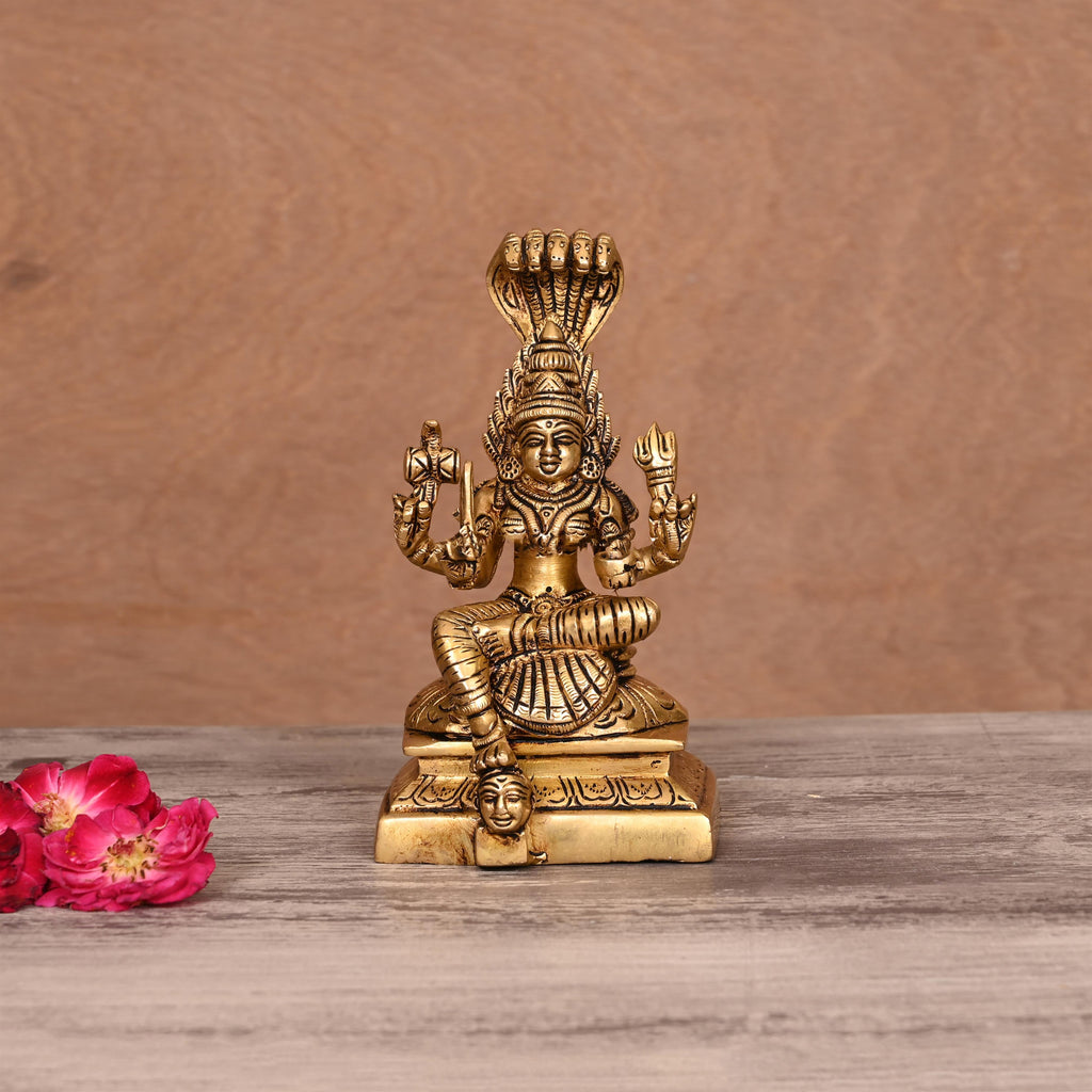 Brass Sitting Karumari Amman Idol (6 Inch) Vedansh Craft