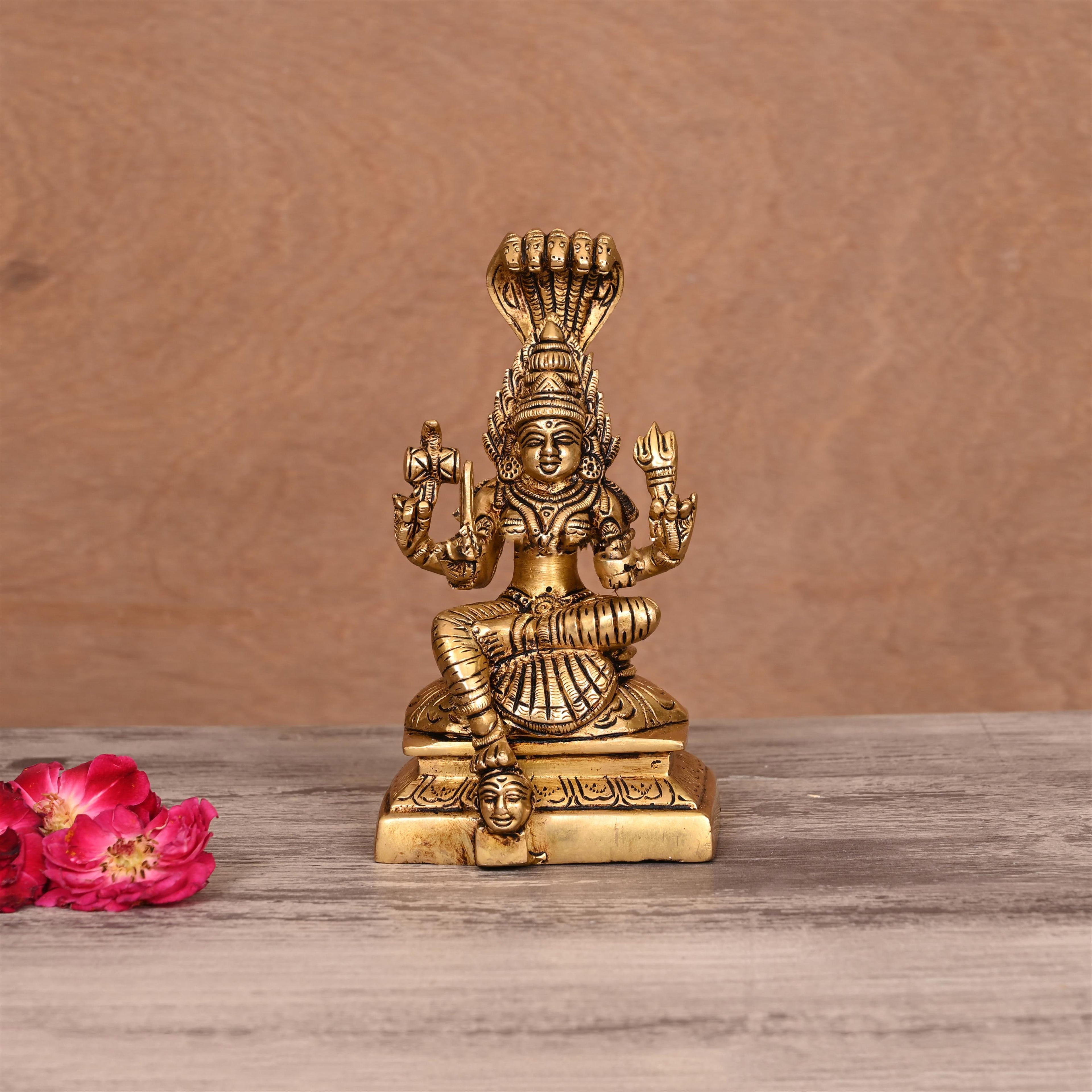 Brass Sitting Karumari Amman Idol (6 Inch) Vedansh Craft