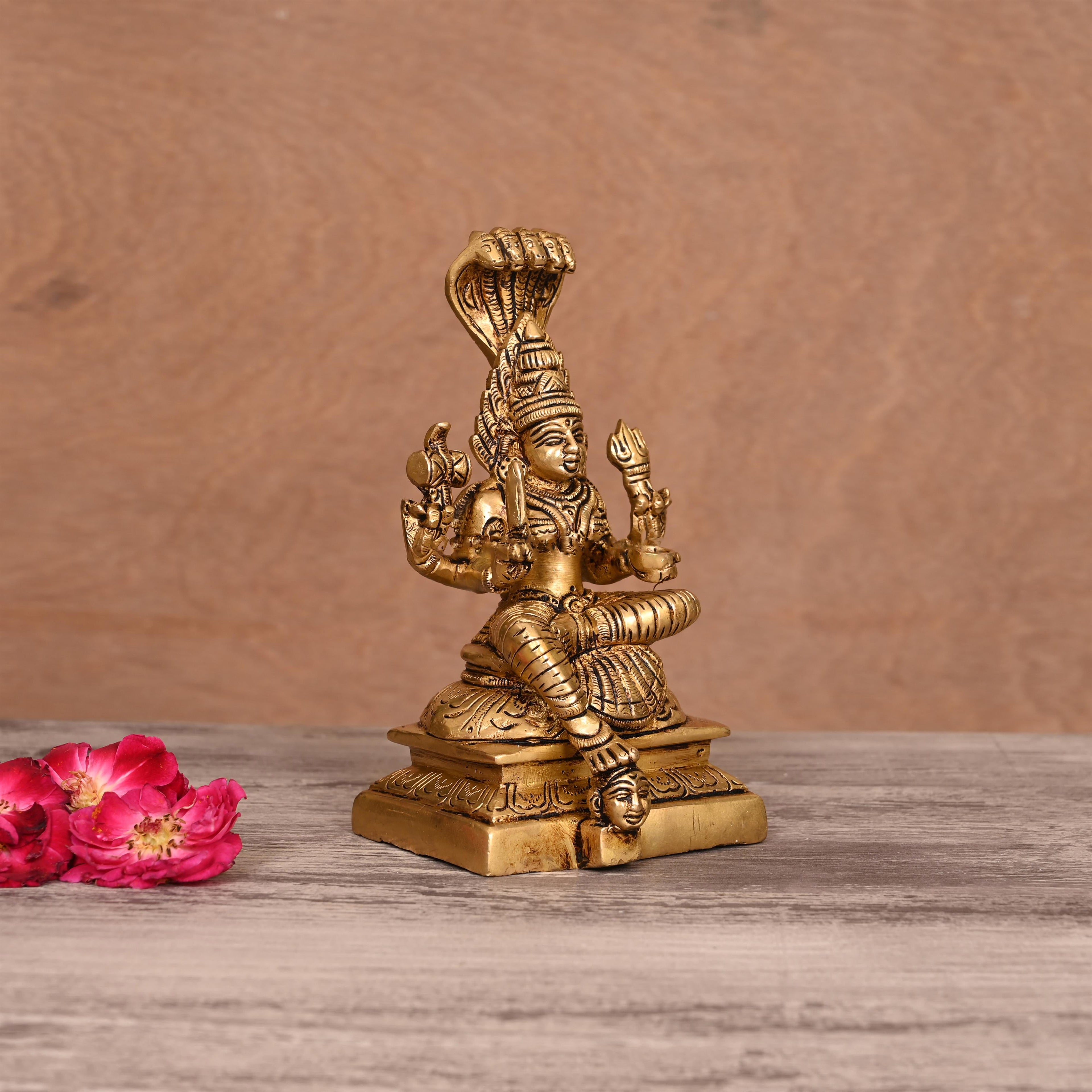 Brass Sitting Karumari Amman Idol (6 Inch) Vedansh Craft