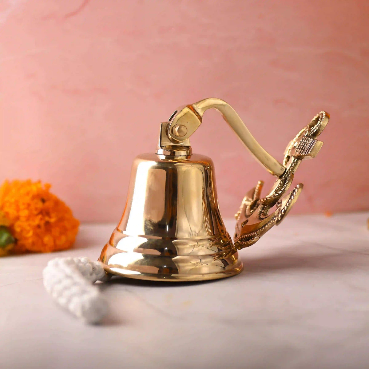 Brass Anchor Bell – Premium Nautical Brass Handicraft (6.5 Inch) Vedansh Craft