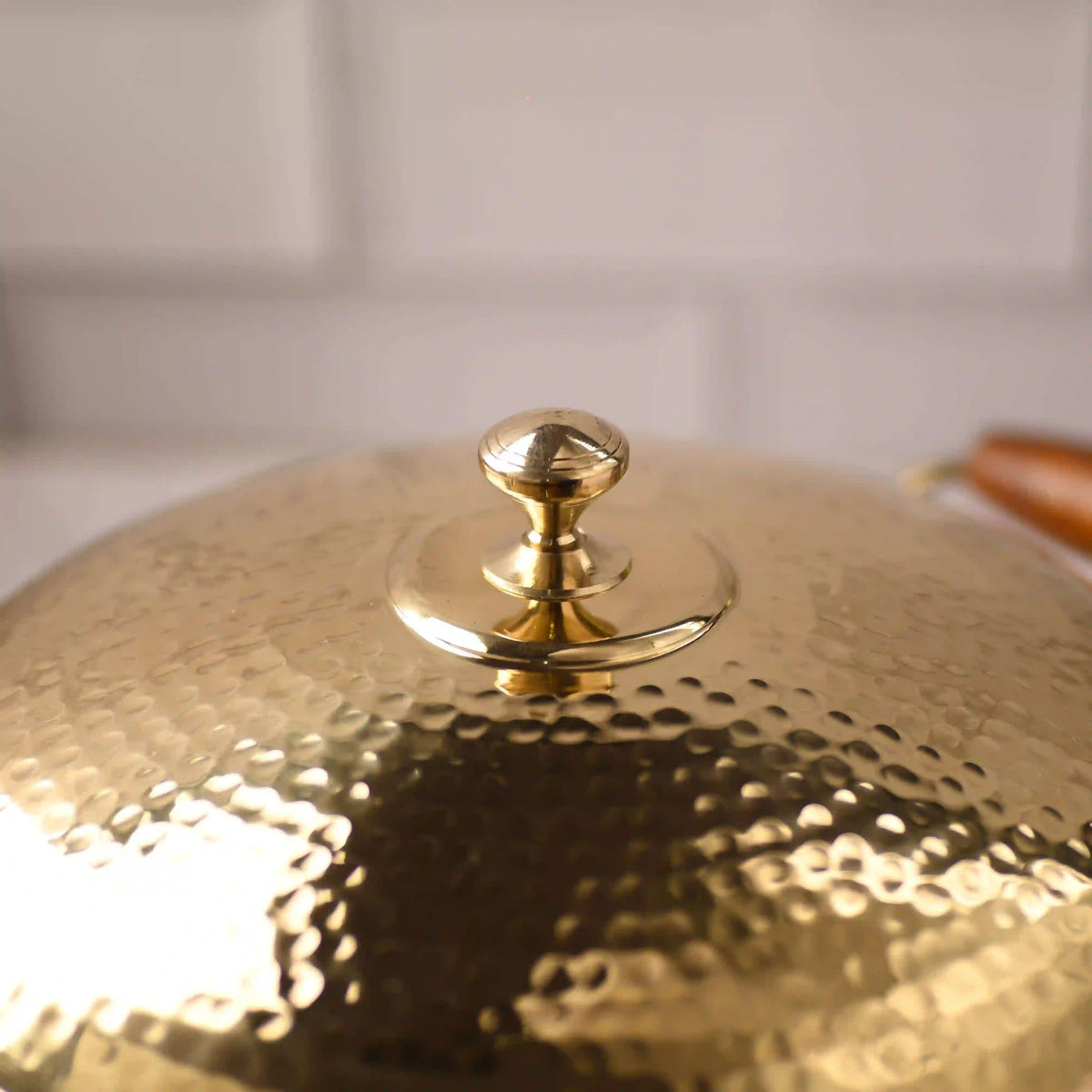Brass Hammered Handi With Lid – Premium Indian Brassware (6.5 Inch) Vedansh Craft