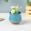 Botanica Blue Ceramic Planter With Coaster Nestasia