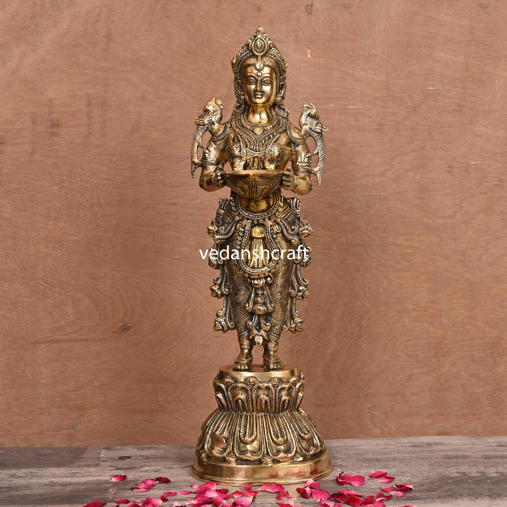 Brass Deep Standing Lakshmi Idol (20 Inch) Vedansh Craft