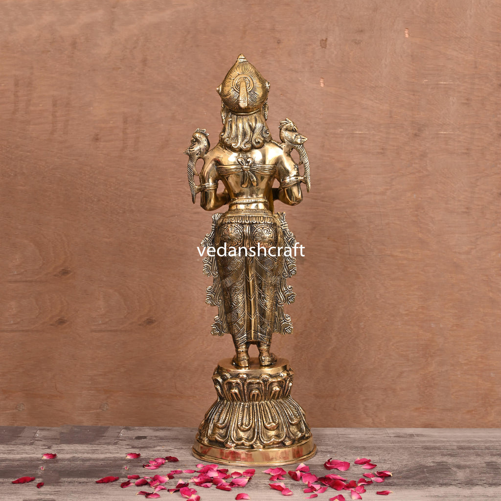 Brass Deep Standing Lakshmi Idol (20 Inch) Vedansh Craft