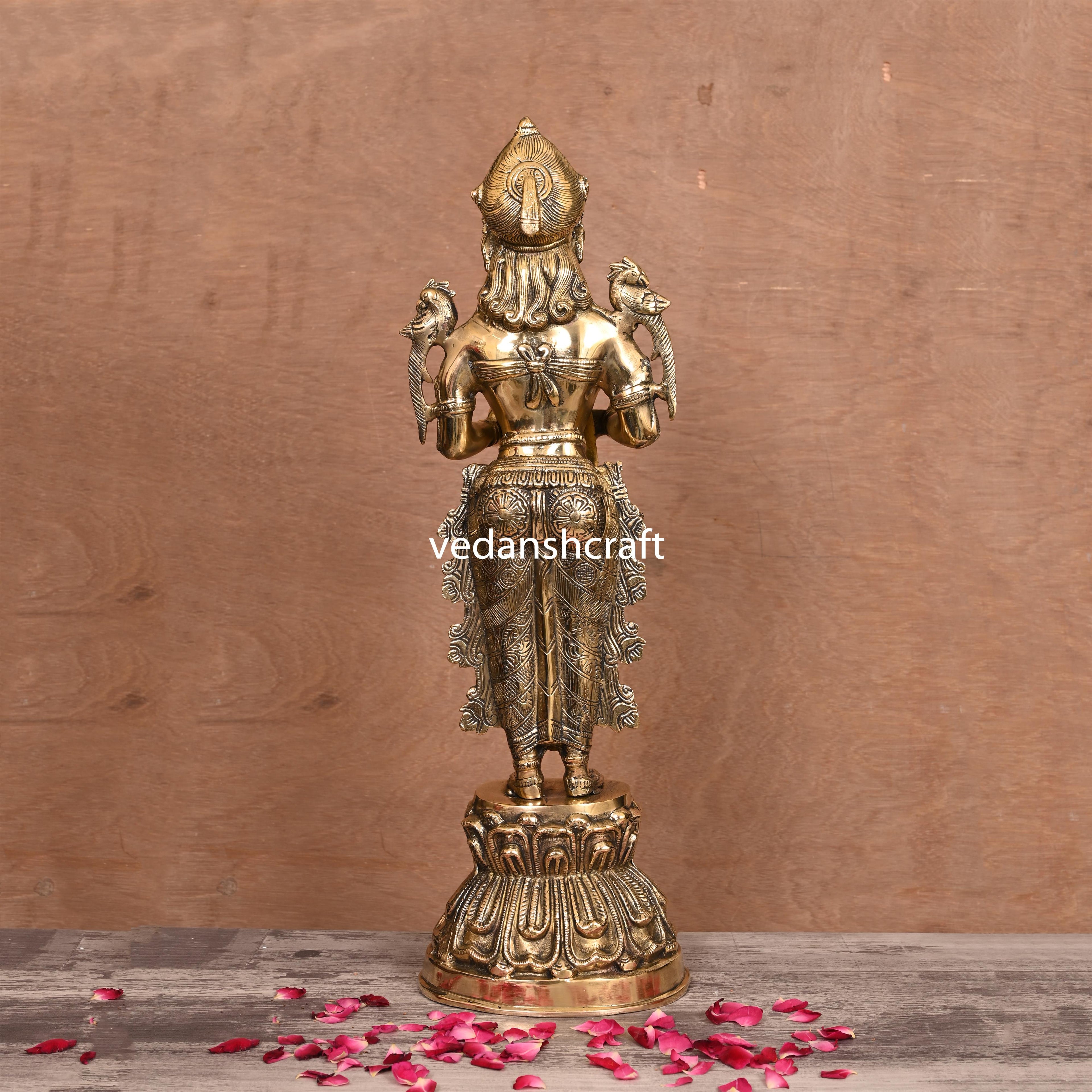 Brass Deep Standing Lakshmi Idol (20 Inch) Vedansh Craft
