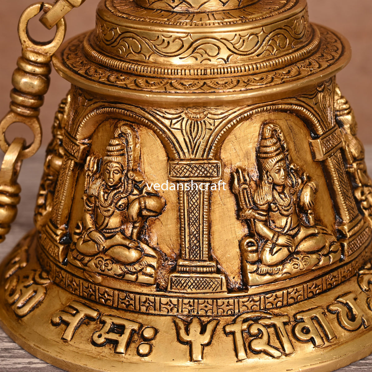 Brass Superfine Shiva Wall Hanging Temple Bell (33 Inch) Vedansh Craft