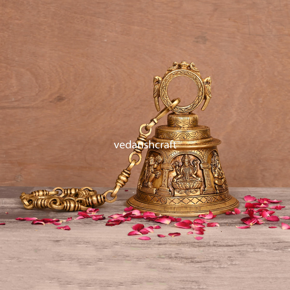 Brass Superfine God & Goddess Wall Hanging Temple Bell (33 Inch) Vedansh Craft