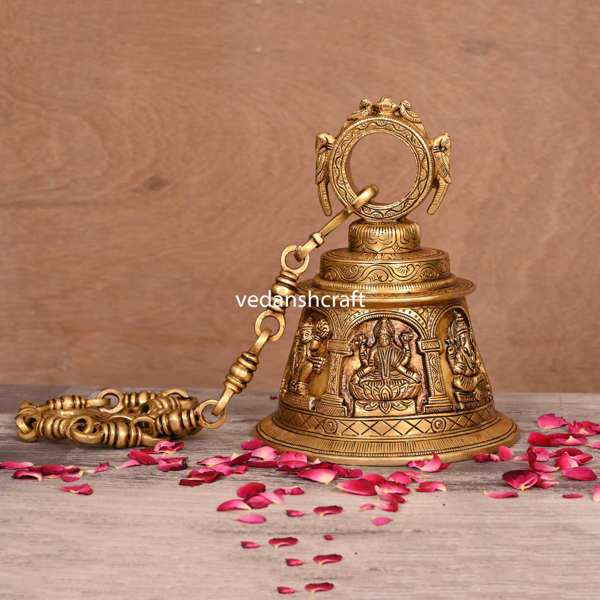 Brass Superfine God & Goddess Wall Hanging Temple Bell (33 Inch) Vedansh Craft