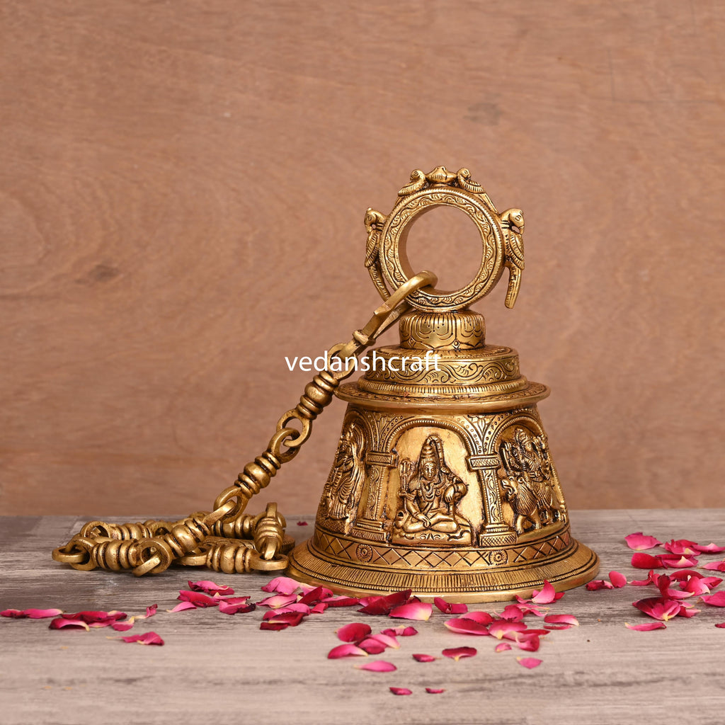 Brass Superfine God & Goddess Wall Hanging Temple Bell (33 Inch) Vedansh Craft