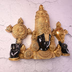 Brass Tirupati Balaji Wall Hanging – Handmade Venkateshwar Decor (14.8 Inch) Vedansh Craft