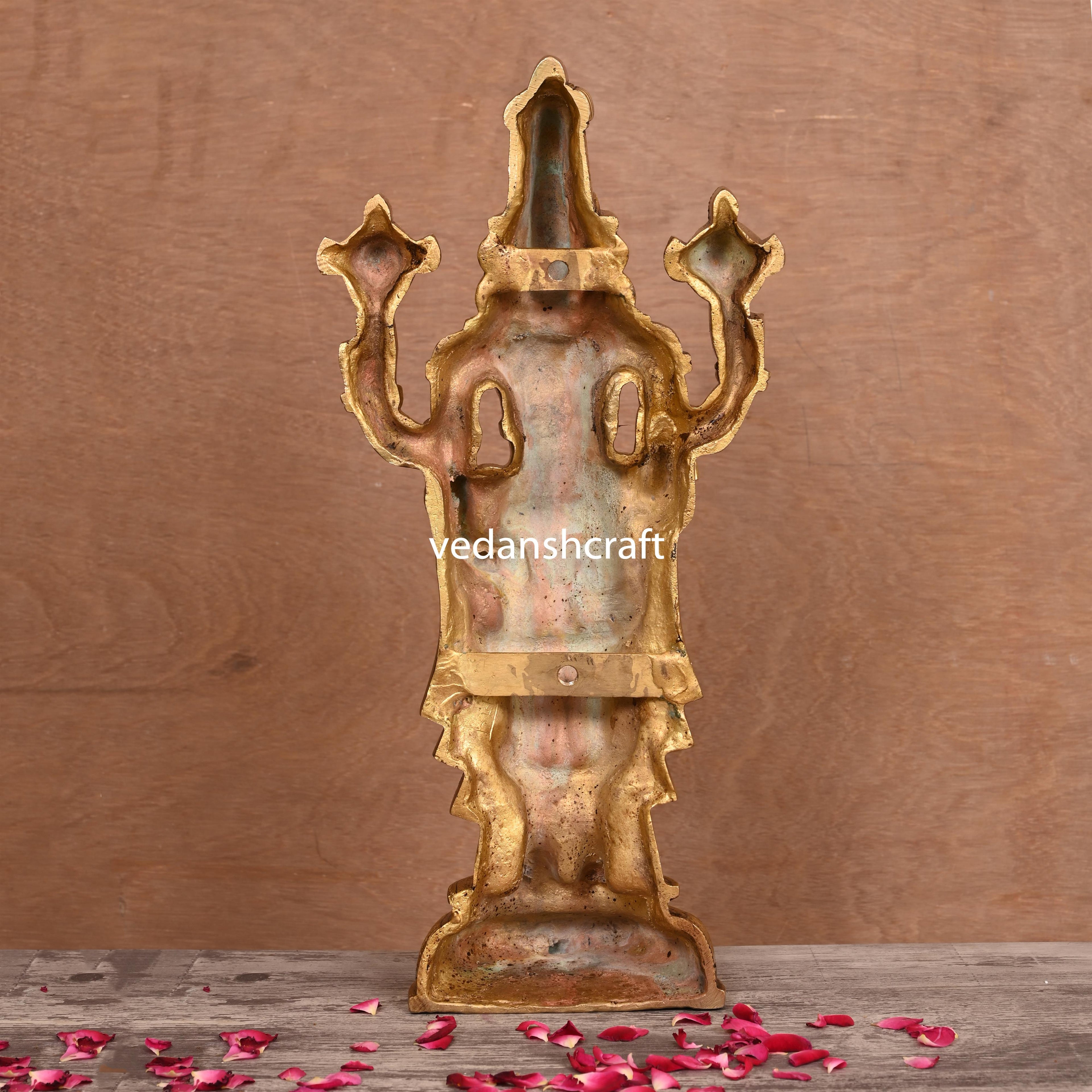 Brass Superfine Tirupati Balaji/Venkateshwar Idol Wall Hanging (17 Inch) Vedansh Craft