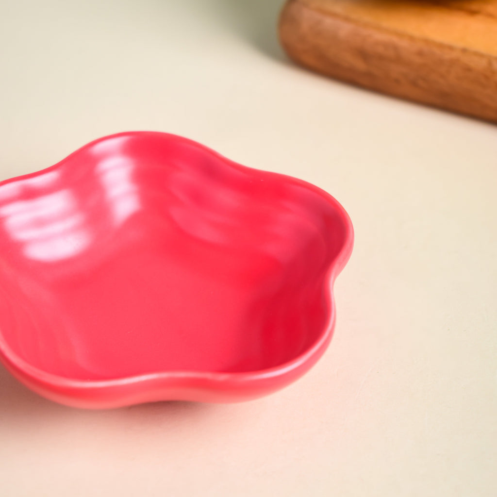 Ruby Red Floral Dip Bowl Nestasia