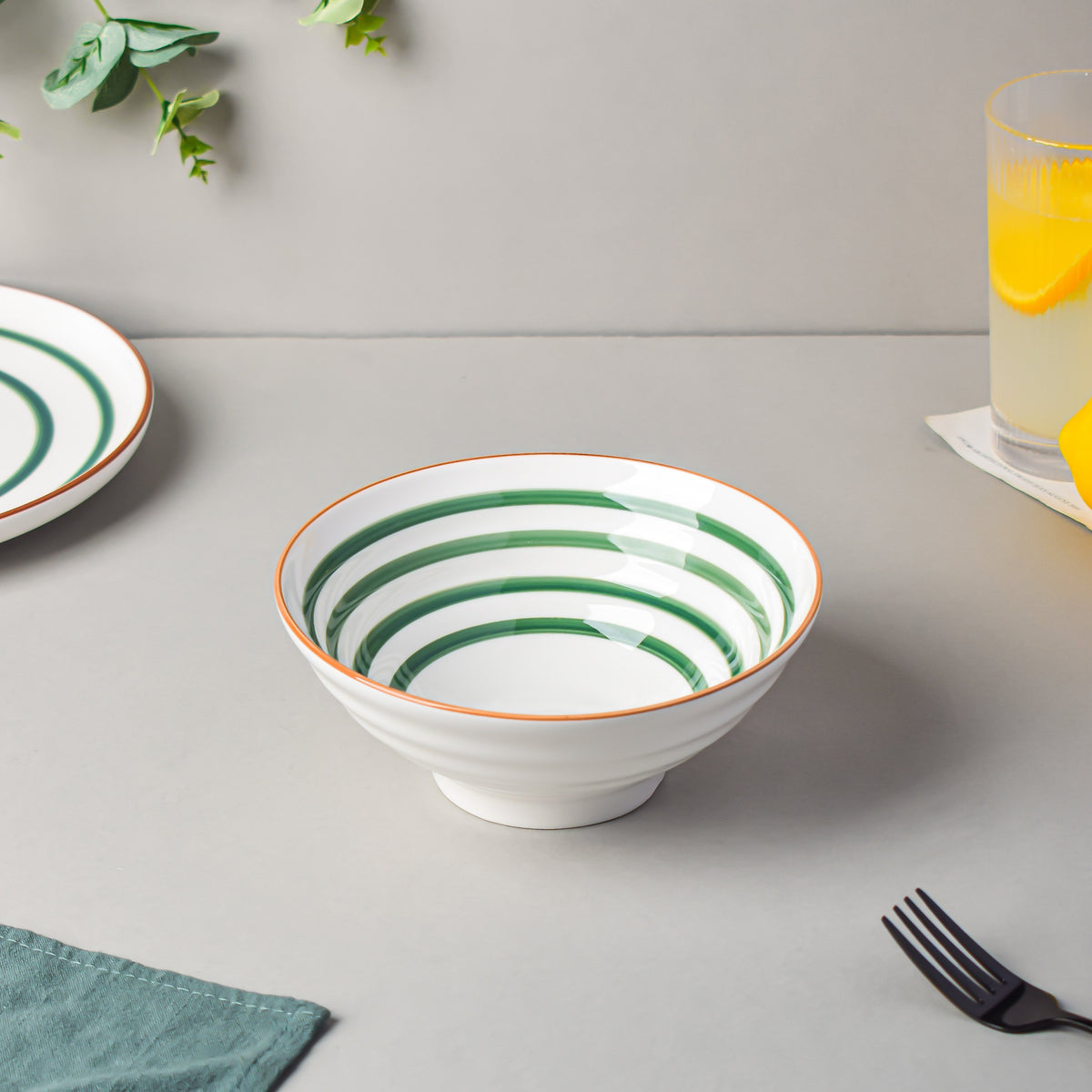 Spiral Green 22 Piece Dinner Set For 6 Nestasia