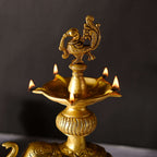 Brass Peacock Diya On Elephant (11.1 Inch) Vedansh Craft