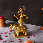 Brass Peacock Diya On Elephant (11.1 Inch) Vedansh Craft