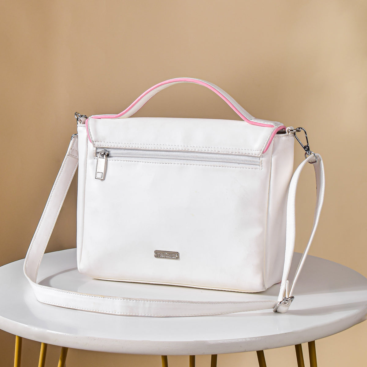 Heart Sling Bag White And Pink Nestasia