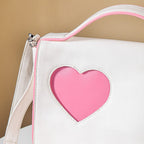 Heart Sling Bag White And Pink Nestasia