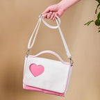 Heart Sling Bag White And Pink Nestasia
