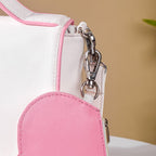 Heart Card Holder Coin Purse White And Pink Nestasia