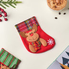 Checkered Red Christmas Stocking For Gifts 6 Inch Nestasia